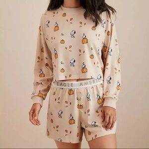 American Eagle Peanuts Snoopy Woodstock Fall Pajamas Sz XXL NWOT Loungewear